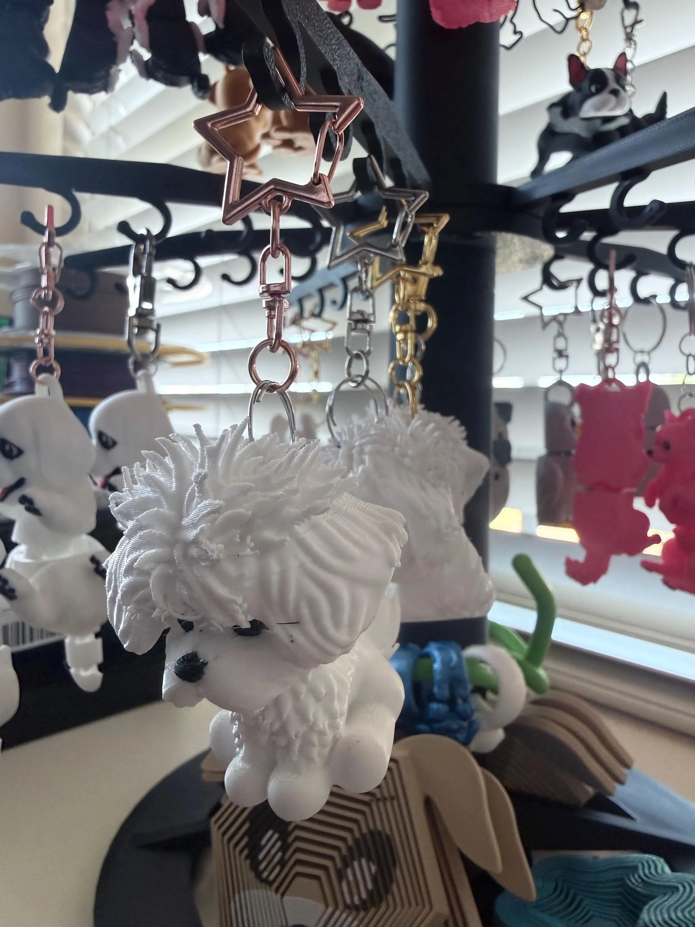 Handmade 3-D print crazy fur maltice keychain
